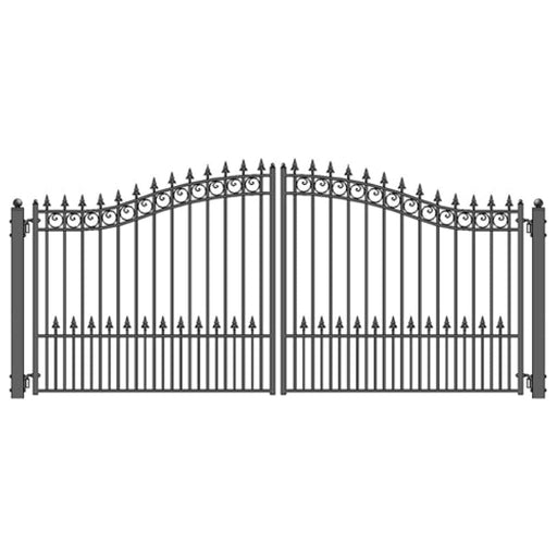 Aleko Steel Dual Swing Driveway Gate Prague Style 12 x 6 ft DG12PRAD-AP