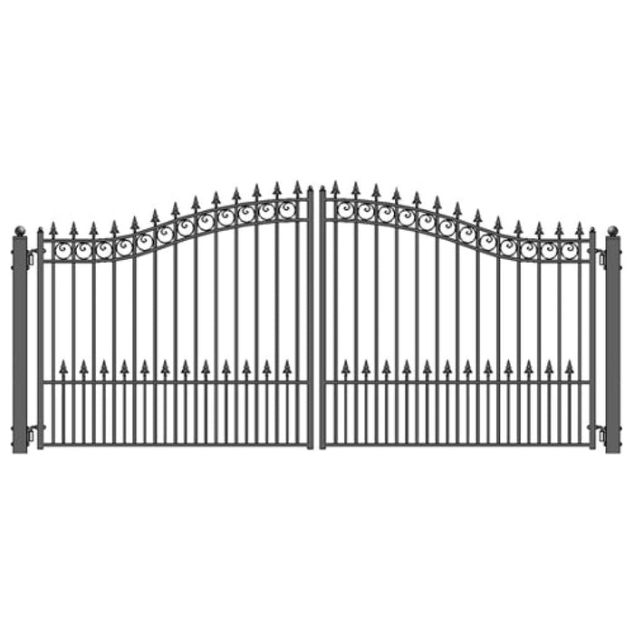 Aleko Steel Dual Swing Driveway Gate Prague Style 12 x 6 ft DG12PRAD-AP