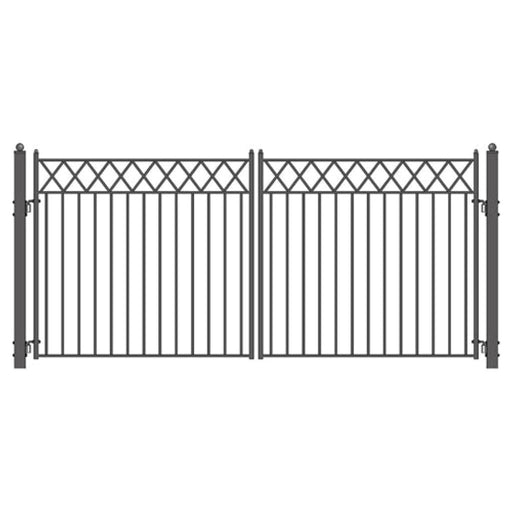 Aleko Steel Dual Swing Driveway Gate Stockholm Style 18 x 6 ft DG18STOD-AP