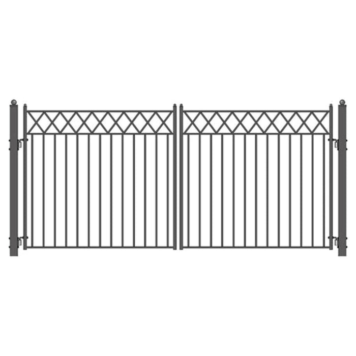 Aleko Steel Dual Swing Driveway Gate Stockholm Style 18 x 6 ft DG18STOD-AP