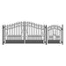 Aleko Steel Dual Swing Driveway Gate Venice Style 12 ft with Pedestrian Gate 4 ft SET12X4VEND-AP