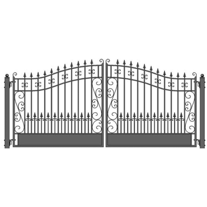 Aleko Steel Dual Swing Driveway Gate Venice Style 12 x 6 ft DG12VEND-AP