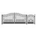 Aleko Steel Dual Swing Driveway Gate Venice Style 14 ft With Pedestrian Gate 4 ft SET14X4VEND-AP