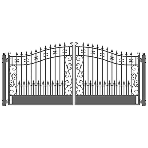 Aleko Steel Dual Swing Driveway Gate Venice Style 14 x 6 ft DG14VEND-AP