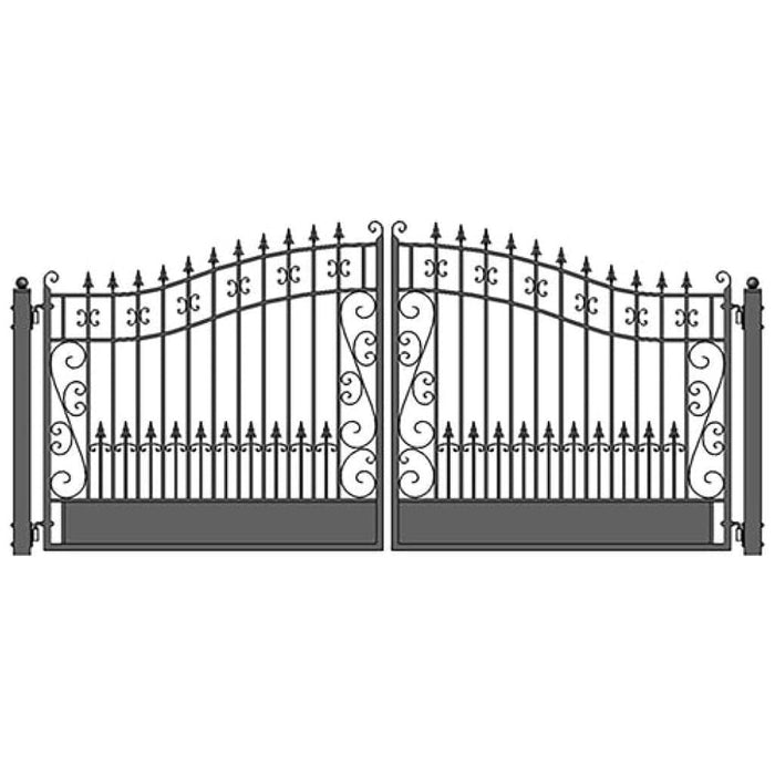 Aleko Steel Dual Swing Driveway Gate Venice Style 14 x 6 ft DG14VEND-AP