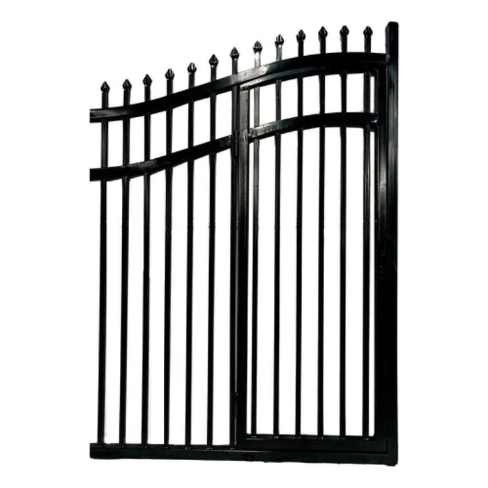 Aleko Steel Dual Swing Driveway Gate with Built-In Pedestrian Door VIENNA Style 12 x 7 Feet DGP12VIENNA-AP