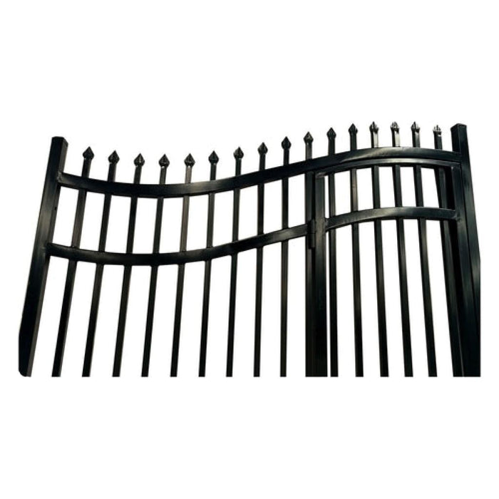 Aleko Steel Dual Swing Driveway Gate with Built-In Pedestrian Door VIENNA Style 16 x 7 Feet DGP16VIENNA-AP