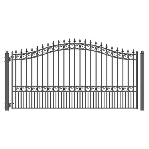 Aleko Steel Single Swing Driveway Gate London Style 12 x 6 ft DG12LONSSW-AP