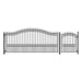 Aleko Steel Single Swing Driveway Gate London Style 14 ft With Pedestrian Gate 4 ft SET14X4LONS-AP