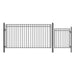 Aleko Steel Single Swing Driveway Gate Madrid Style 12 ft With Pedestrian Gate 4 ft SET12X4MADS-AP