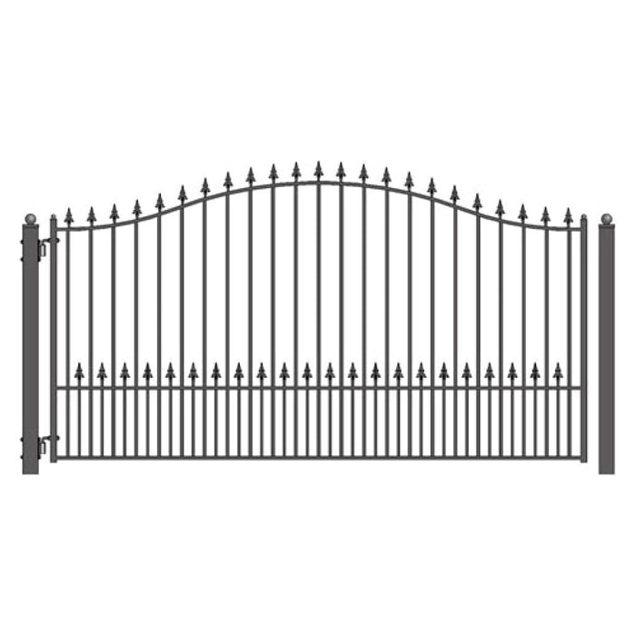 Aleko Steel Single Swing Driveway Gate Munich Style 12 x 6 ft DG12MUNSSW-AP