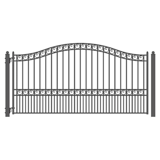 Aleko Steel Single Swing Driveway Gate Paris Style 12 x 6 ft DG12PARSSW-AP