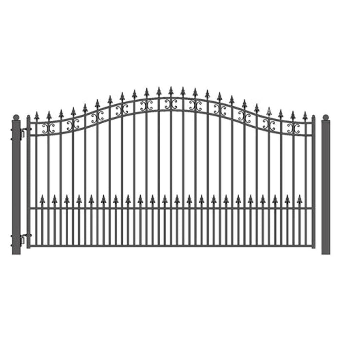 Aleko Steel Single Swing Driveway Gate ST.LOUIS Style 12 x 6 ft DG12SPTSSW-AP