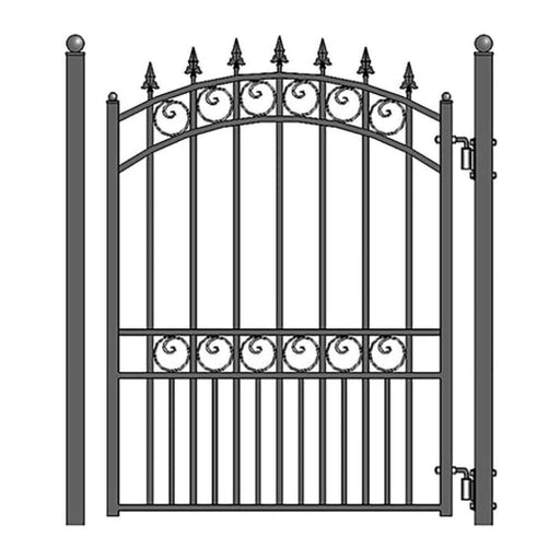 Aleko Steel Sliding Driveway Gate 12 ft with Pedestrian Gate 5 ft LONDON Style DG12LONSSLPED-AP