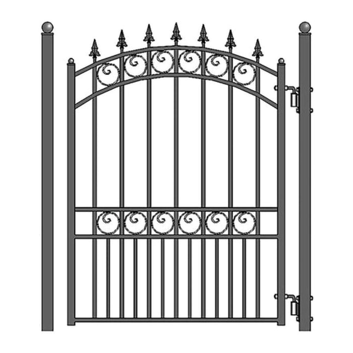 Aleko Steel Sliding Driveway Gate 12 ft with Pedestrian Gate 5 ft LONDON Style DG12LONSSLPED-AP