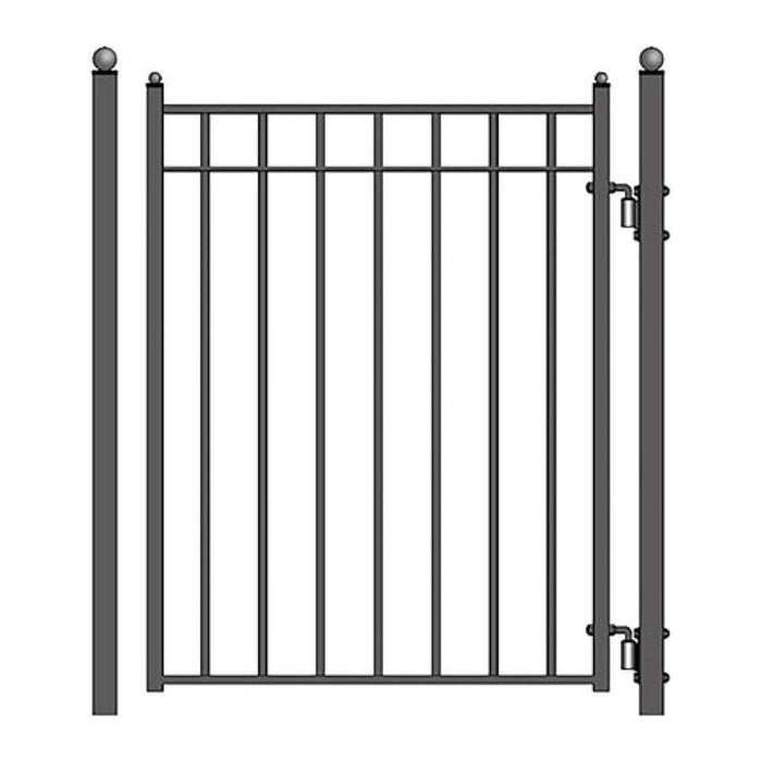 Aleko Steel Sliding Driveway Gate 12 ft with Pedestrian Gate 5 ft MADRID Style  DG12MADSSLPED-AP