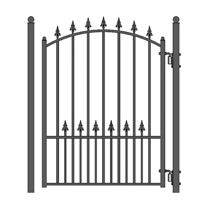 Aleko Steel Sliding Driveway Gate 12 ft with Pedestrian Gate 5 ft  MUNICH Style  DG12MUNSSLPED-AP