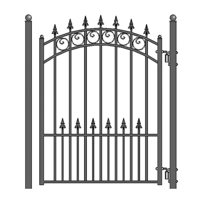 Aleko Steel Sliding Driveway Gate 12 ft with Pedestrian Gate 5 ft PRAGUE Style DG12PRASSLPED-AP