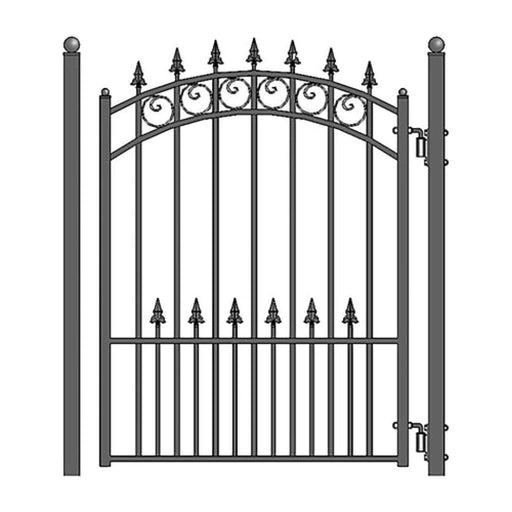 Aleko Steel Sliding Driveway Gate 12 ft with Pedestrian Gate 5 ft PRAGUE Style DG12PRASSLPED-AP