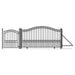 Aleko Steel Sliding Driveway Gate 14 ft with Pedestrian Gate 5 ft PARIS Style DG14PARSSLPED-AP