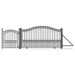 Aleko Steel Sliding Driveway Gate 18 ft with Pedestrian Gate 5 ft PARIS Style DG18PARSSLPED-AP