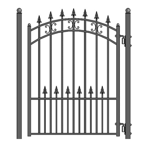 Aleko Steel Sliding Driveway Gate 18 ft with Pedestrian Gate 5 ft ST. PETERSBURG Style DG18STPSSLPED-AP