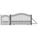 Aleko Steel Sliding Driveway Gate 18 ft with Pedestrian Gate 5 ft ST. PETERSBURG Style DG18STPSSLPED-AP