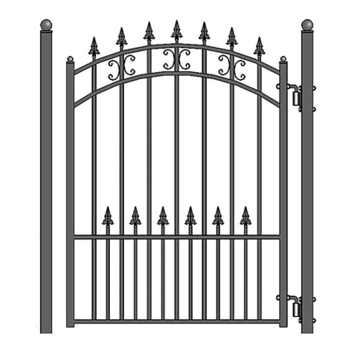 Aleko Steel Sliding Driveway Gate 18 ft with Pedestrian Gate 5 ft ST. PETERSBURG Style DG18STPSSLPED-AP