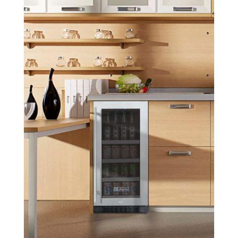 Allavino 15" Wide FlexCount II Tru-Vino Stainless Steel Left Hinge Beverage Center VSBC15-SL20