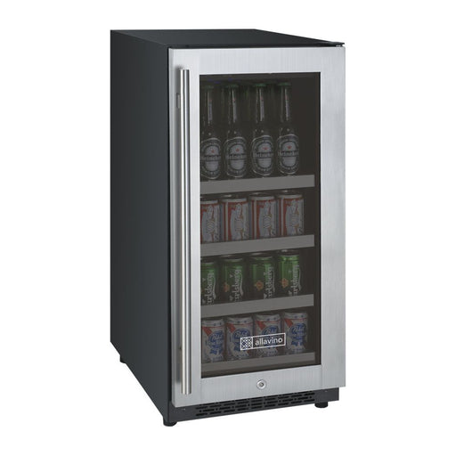 Allavino 15" Wide FlexCount II Tru-Vino Stainless Steel Right Hinge Beverage Center VSBC15-SR20