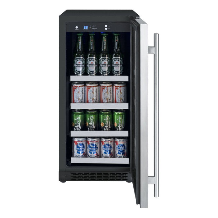 Allavino 15" Wide FlexCount II Tru-Vino Stainless Steel Right Hinge Beverage Center VSBC15-SR20