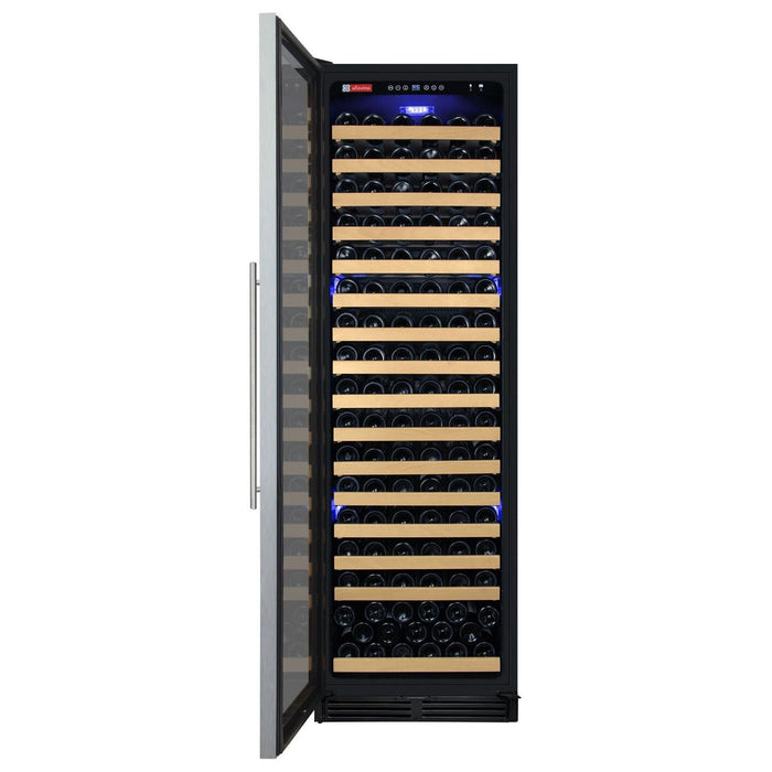 Allavino 24" Wide FlexCount Classic II Tru-Vino 174 Bottle Single Zone Stainless Steel Left Hinge Wine Refrigerator YHWR174-1SL20