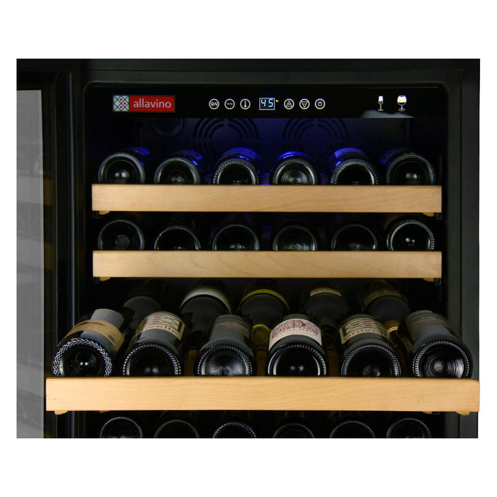 Allavino 24" Wide FlexCount Classic II Tru-Vino 174 Bottle Single Zone Stainless Steel Left Hinge Wine Refrigerator YHWR174-1SL20