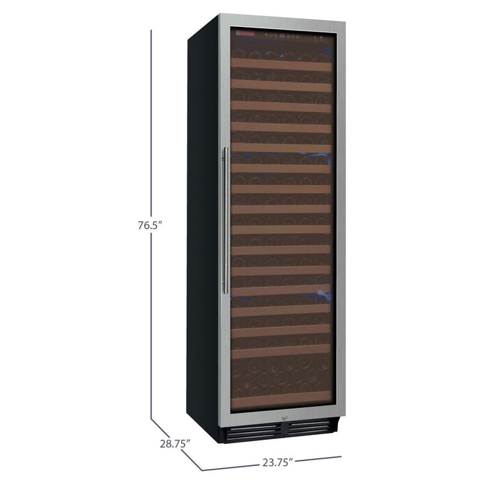 Allavino 24" Wide FlexCount Classic II Tru-Vino 174 Bottle Single Zone Stainless Steel Right Hinge Wine Refrigerator YHWR174-1SR20