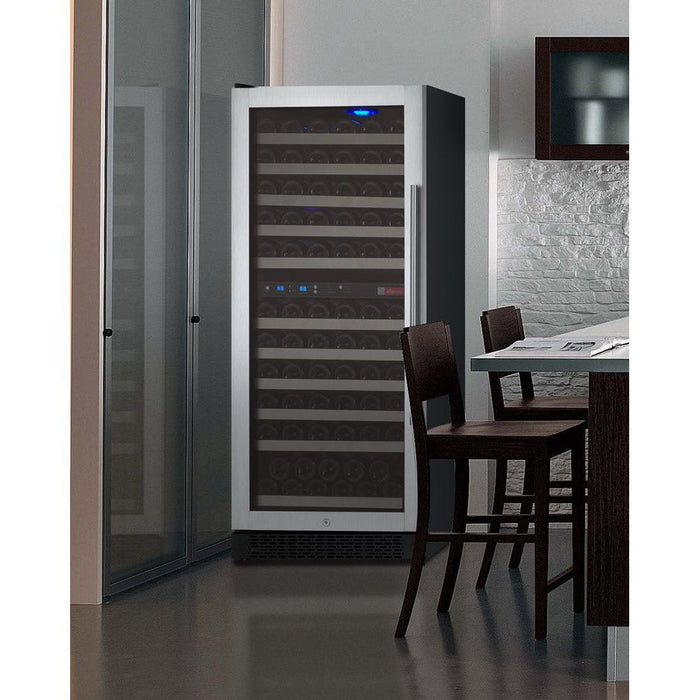 Allavino 24" Wide FlexCount II Tru-Vino 121 Bottle Dual Zone Stainless Steel Left Hinge Wine Refrigerator VSWR121-2SL20