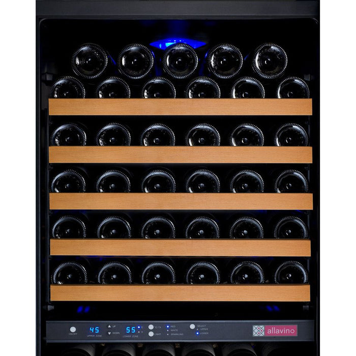 Allavino 24" Wide FlexCount II Tru-Vino 172 Bottle Dual Zone Black Left Hinge Wine Refrigerator VSWR172-2BL20