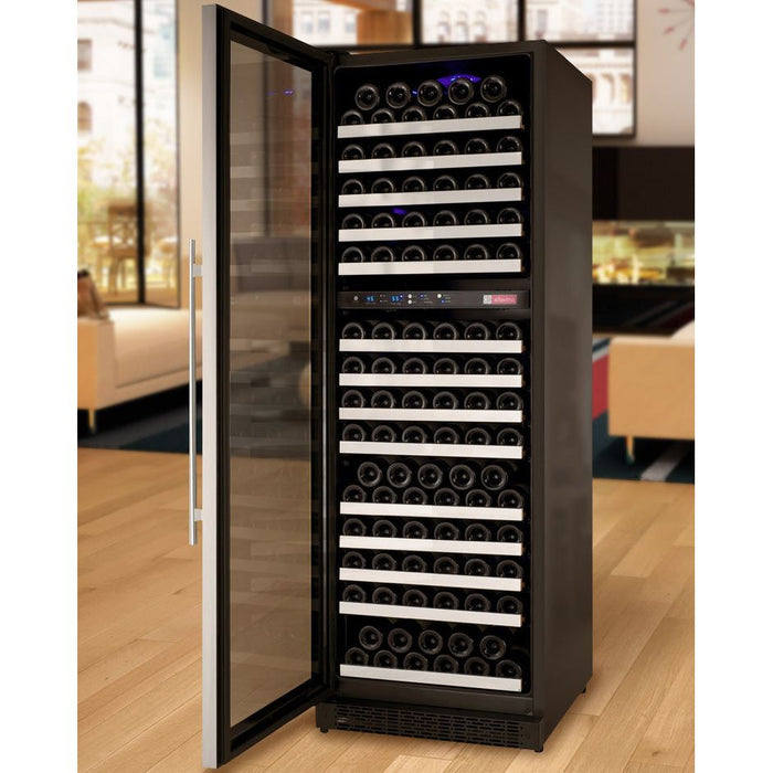 Allavino 24" Wide FlexCount II Tru-Vino 172 Bottle Dual Zone Stainless Steel Left Hinge Wine Refrigerator VSWR172-2SL20