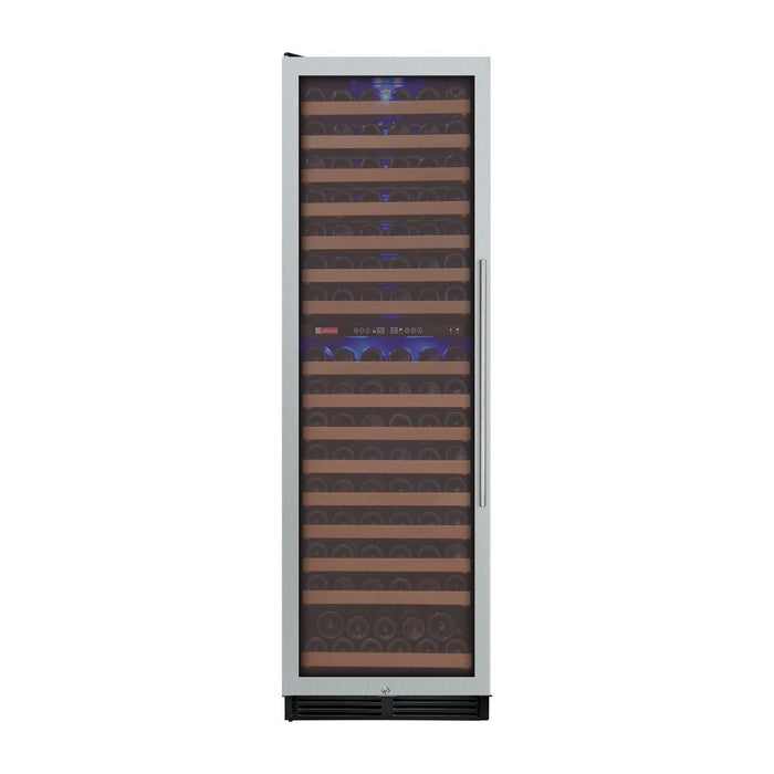 Allavino 24" Wide FlexCount II Tru-Vino 172 Bottle Dual Zone Stainless Steel Left Hinge Wine Refrigerator YHWR172-2SL20