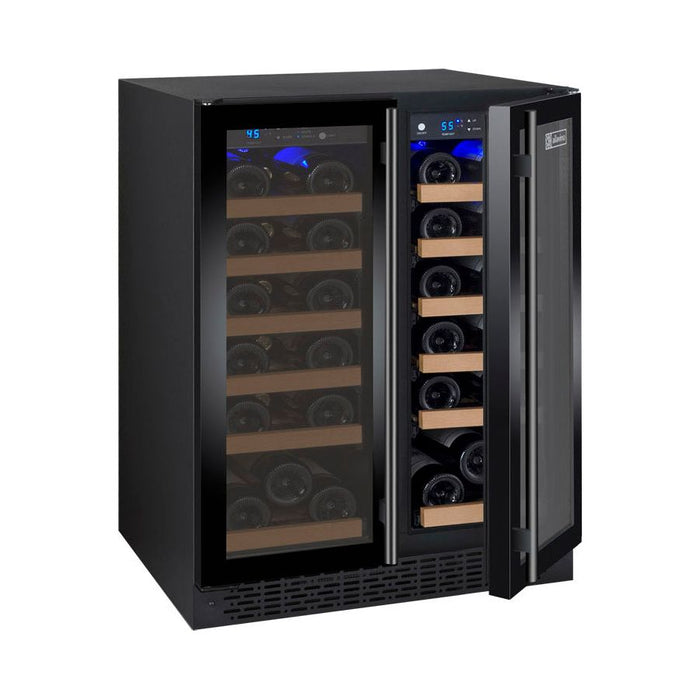 Allavino 24" Wide FlexCount II Tru-Vino 36 Bottle Dual Zone Black Wine Refrigerator VSWR36-2BF20