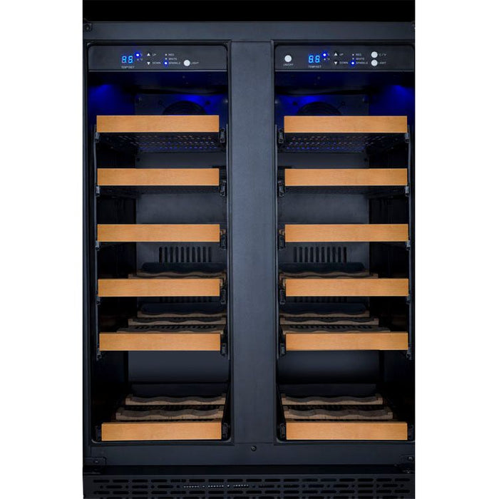 Allavino 24" Wide FlexCount II Tru-Vino 36 Bottle Dual Zone Black Wine Refrigerator VSWR36-2BF20