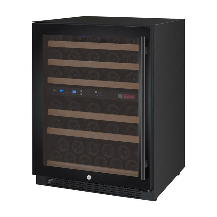 Allavino 24" Wide FlexCount II Tru-Vino 56 Bottle Dual Zone Black Left Hinge Wine Refrigerator VSWR56-2BL20