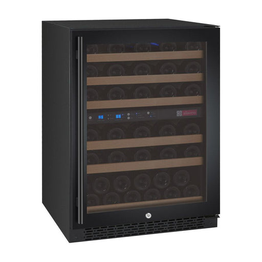 Allavino 24" Wide FlexCount II Tru-Vino 56 Bottle Dual Zone Black Right Hinge Wine Refrigerator VSWR56-2BR20