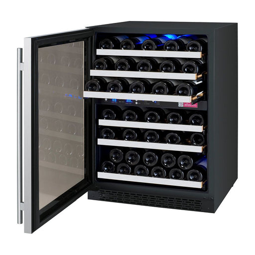 Allavino 24" Wide FlexCount II Tru-Vino 56 Bottle Dual Zone Stainless Steel Left Hinge Wine Refrigerator VSWR56-2SL20