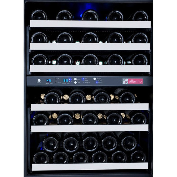 Allavino 24" Wide FlexCount II Tru-Vino 56 Bottle Dual Zone Stainless Steel Right Hinge Wine Refrigerator VSWR56-2SR20