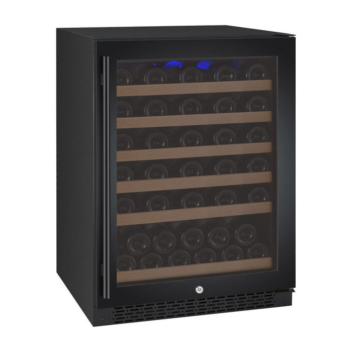 Allavino 24" Wide FlexCount II Tru-Vino 56 Bottle Single Zone Black Right Hinge Wine Refrigerator VSWR56-1BR20