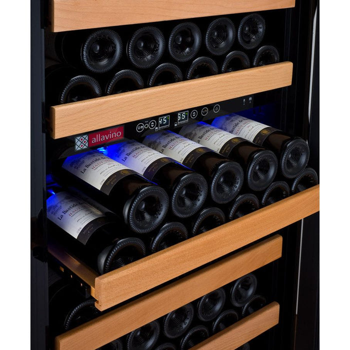 Allavino 24" Wide Vite II Tru-Vino 99 Bottle Dual Zone Black Right Hinge Wine Refrigerator YHWR99-2BR20