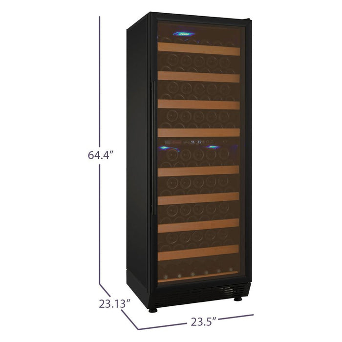 Allavino 24" Wide Vite II Tru-Vino 99 Bottle Dual Zone Black Right Hinge Wine Refrigerator YHWR99-2BR20