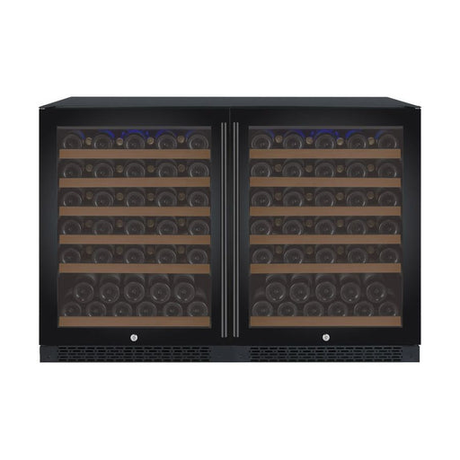 Allavino 47" Wide FlexCount II Tru-Vino 112 Bottle Dual Zone Black Side-by-Side Wine Refrigerator 2X-VSWR56-1B20