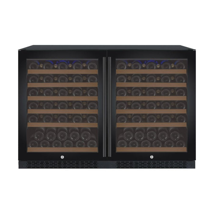 Allavino 47" Wide FlexCount II Tru-Vino 112 Bottle Dual Zone Black Side-by-Side Wine Refrigerator 2X-VSWR56-1B20