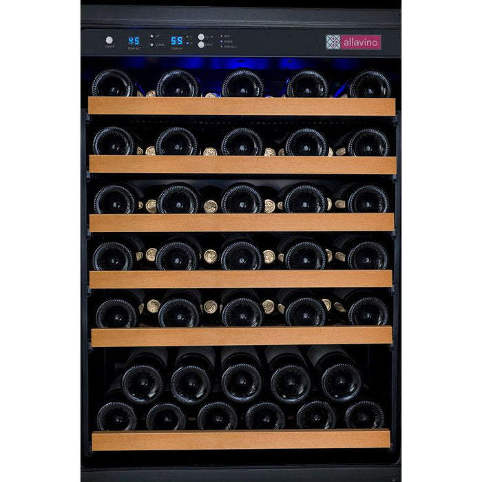 Allavino 47" Wide FlexCount II Tru-Vino 112 Bottle Dual Zone Black Side-by-Side Wine Refrigerator 2X-VSWR56-1B20